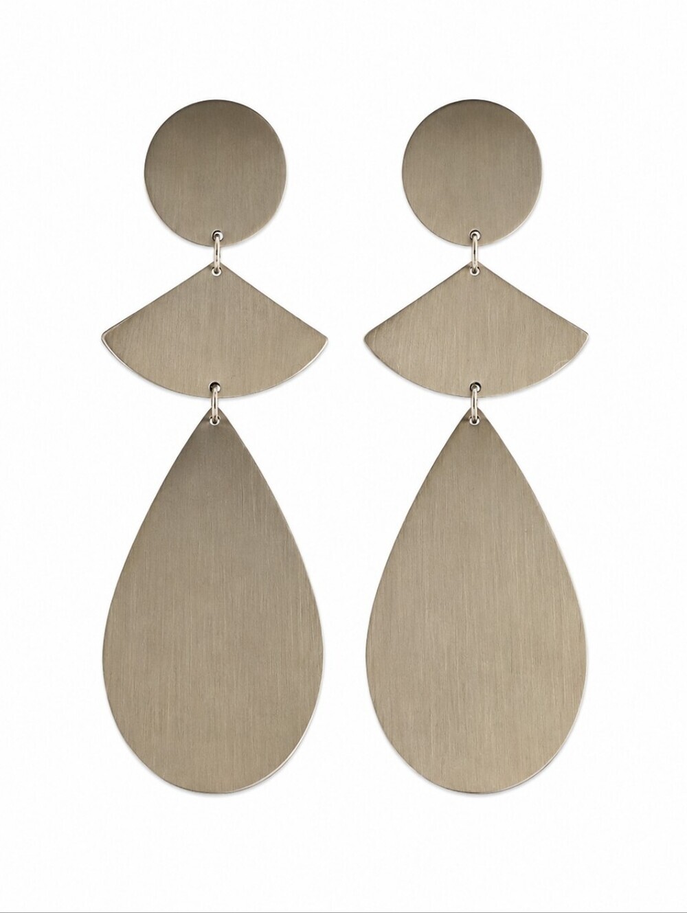 3/$30 Brushed Metal Geometric Teardrop Drop Clip-on Earrings